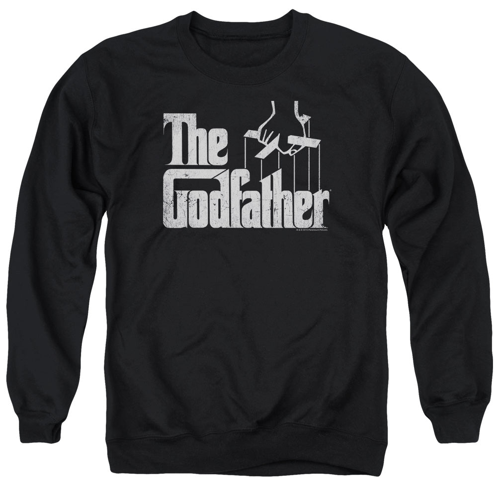 AN OFFCIALLY LICENSED GODFATHER LOGO ADULT UNISEX CREWNECK SWEATSHIRT BLACK