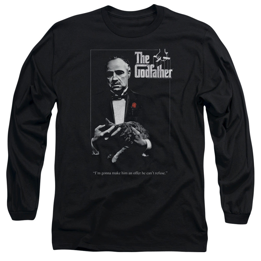AN OFFCIALLY LICENSED GODFATHER POSTER MEN'S LONG SLEEVE T-SHIRT BLACK