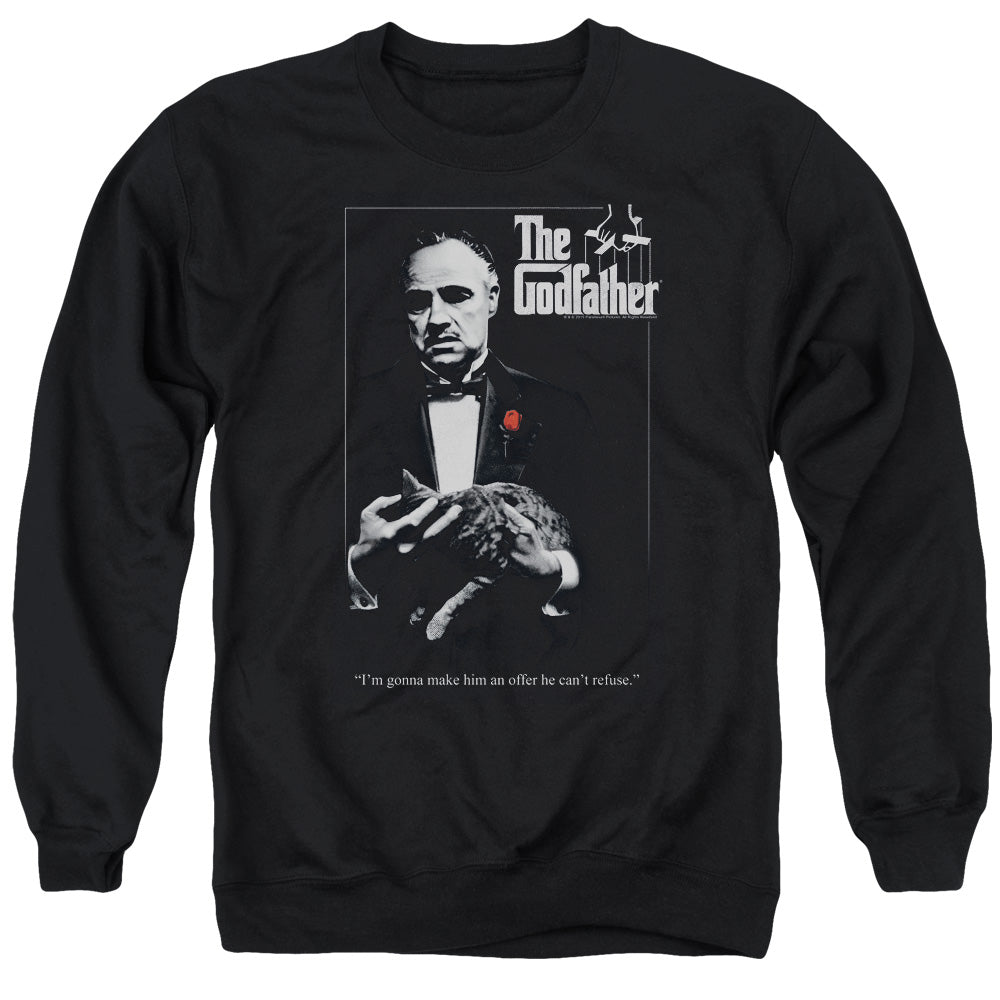 AN OFFCIALLY LICENSED GODFATHER POSTER ADULT UNISEX CREWNECK SWEATSHIRT BLACK