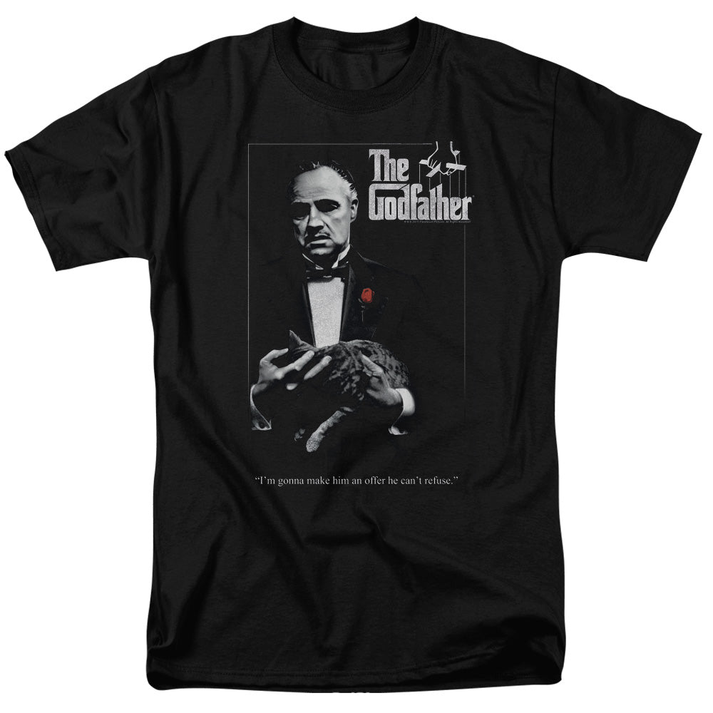 AN OFFCIALLY LICENSED GODFATHER POSTER MEN'S REGULAR FIT T-SHIRT BLACK