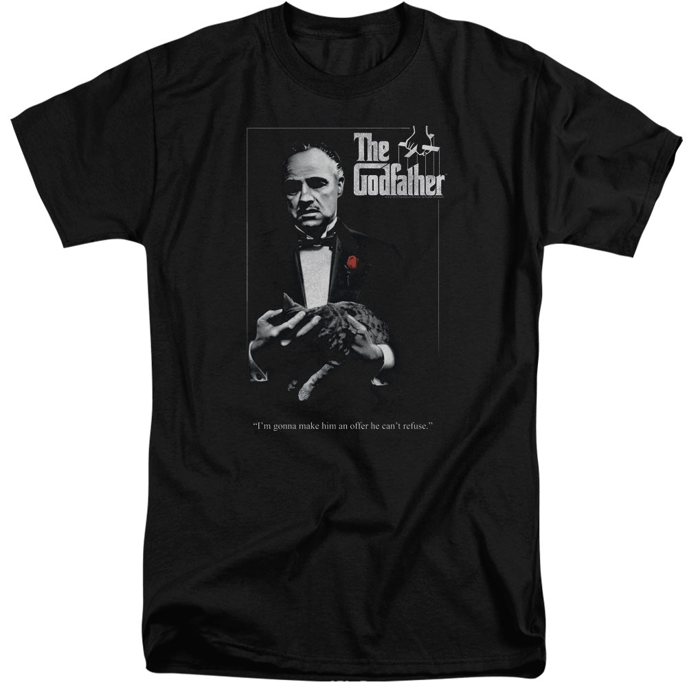 AN OFFCIALLY LICENSED GODFATHER POSTER MEN'S TALL FIT T-SHIRT BLACK