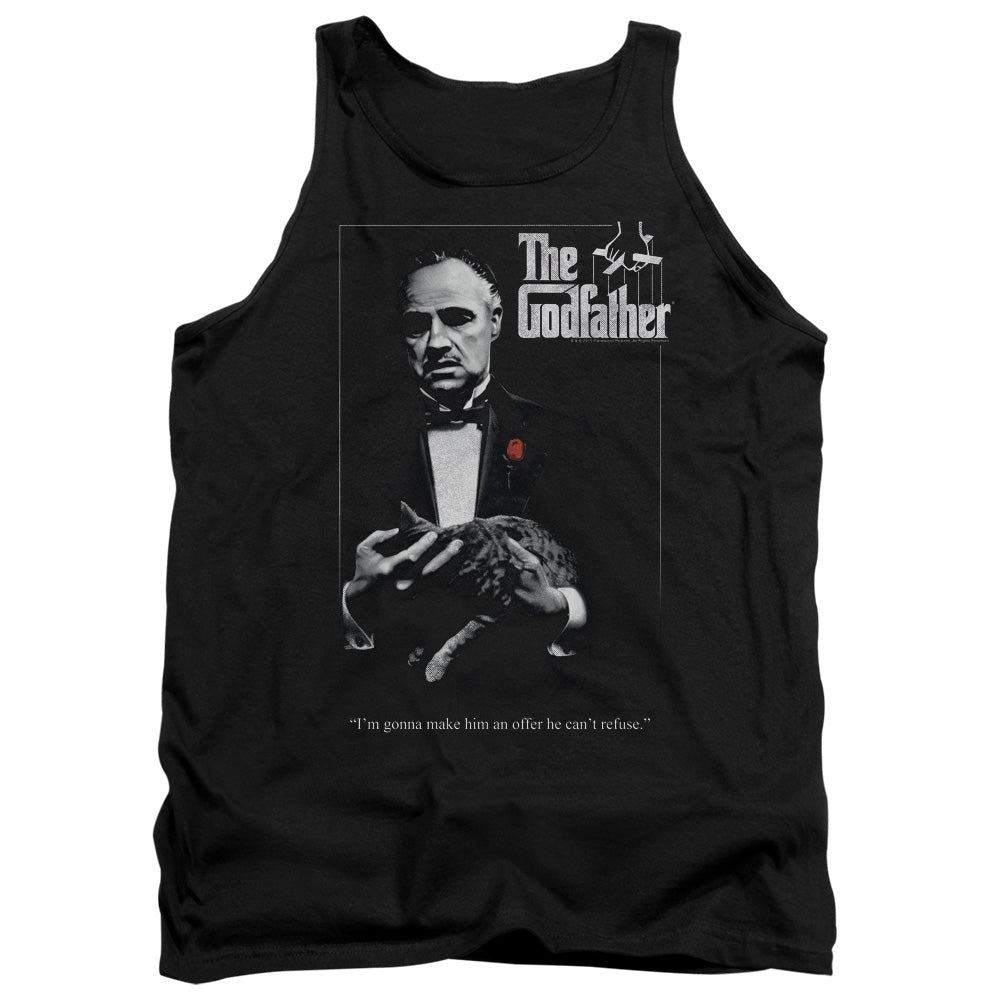 AN OFFCIALLY LICENSED GODFATHER POSTER ADULT UNISEX TANK TOP BLACK