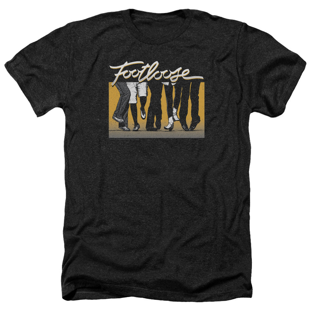 AN OFFCIALLY LICENSED FOOTLOOSE DANCE PARTY MEN'S HEATHER T-SHIRT CHARCOAL