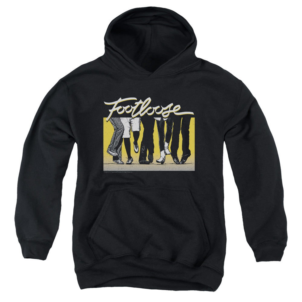 AN OFFCIALLY LICENSED FOOTLOOSE DANCE PARTY YOUTH HOODIE BLACK