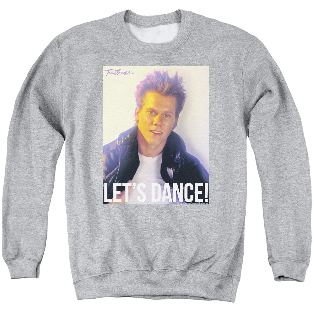 AN OFFCIALLY LICENSED FOOTLOOSE LETS DANCE ADULT UNISEX CREWNECK SWEATSHIRT ATHLETIC HEATHER