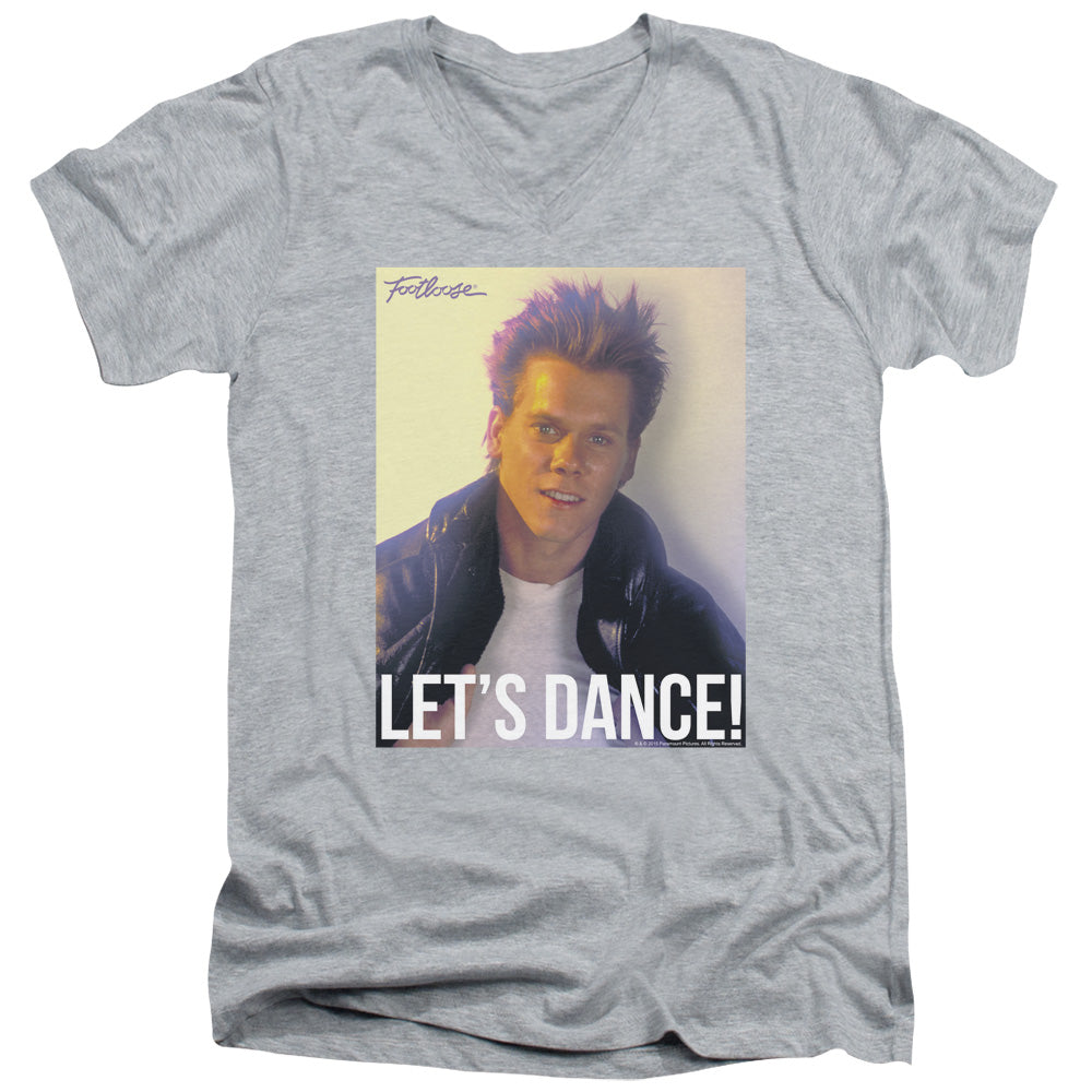 AN OFFCIALLY LICENSED FOOTLOOSE LETS DANCE MEN'S V-NECK T-SHIRT ATHLETIC HEATHER