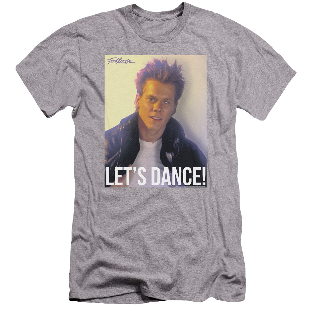 AN OFFCIALLY LICENSED FOOTLOOSE LETS DANCE MEN'S PREMIUM SLIM FIT T-SHIRT ATHLETIC HEATHER