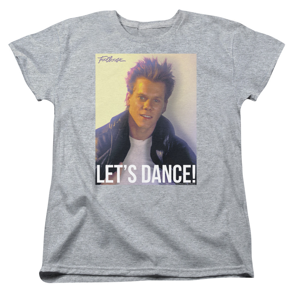 AN OFFCIALLY LICENSED FOOTLOOSE LETS DANCE WOMEN'S REGULAR FIT T-SHIRT ATHLETIC HEATHER