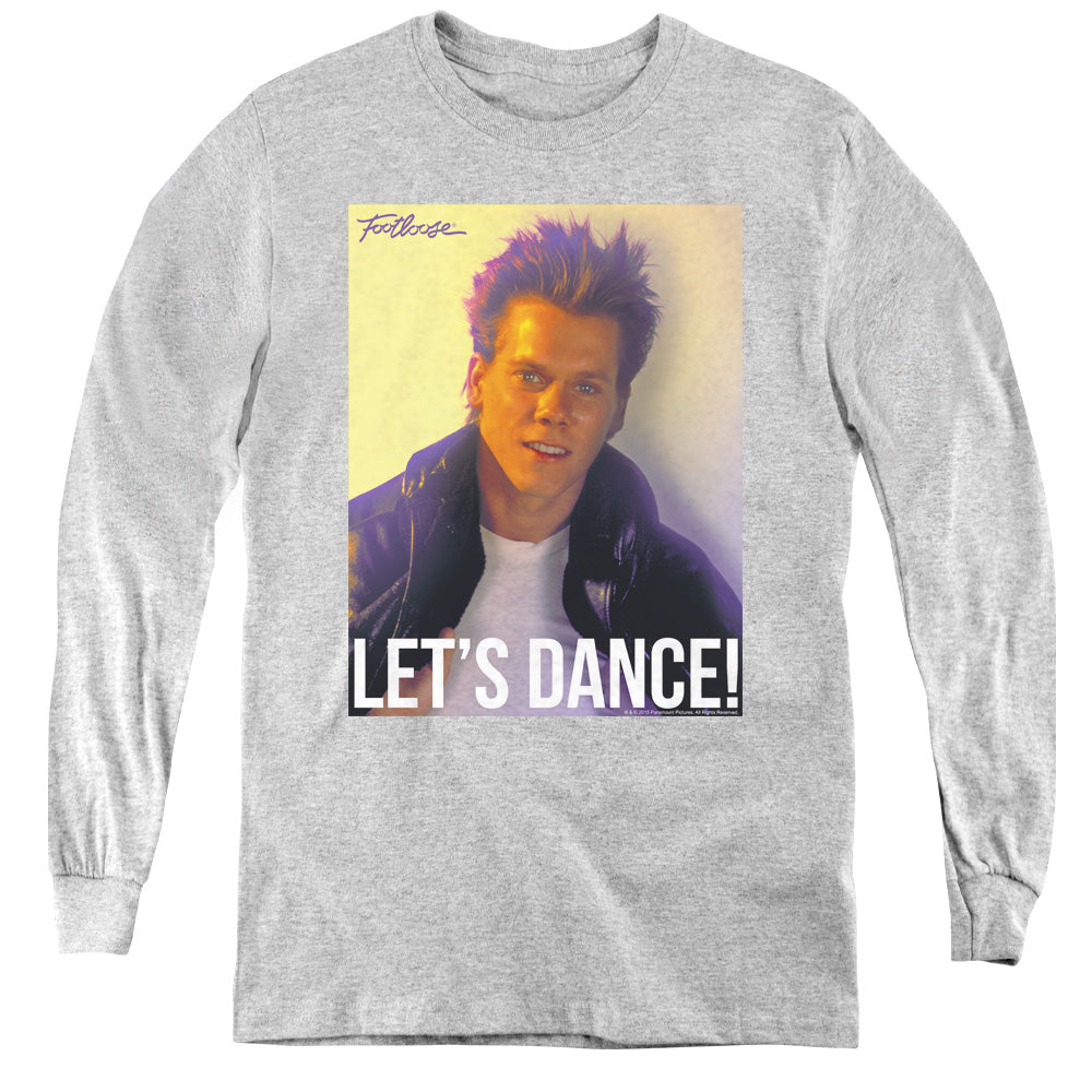 AN OFFCIALLY LICENSED FOOTLOOSE LETS DANCE YOUTH LONG SLEEVE T-SHIRT ATHLETIC HEATHER