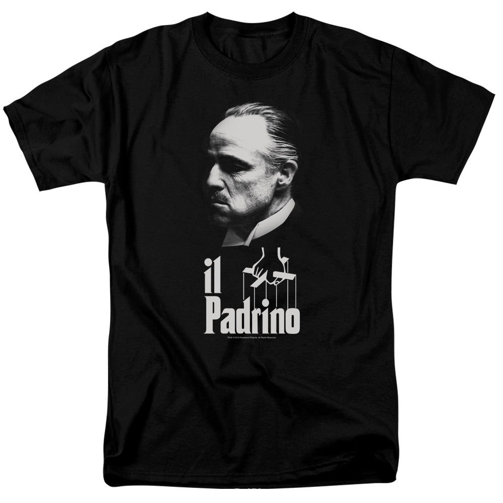AN OFFCIALLY LICENSED GODFATHER IL PADRINO MEN'S REGULAR FIT T-SHIRT BLACK