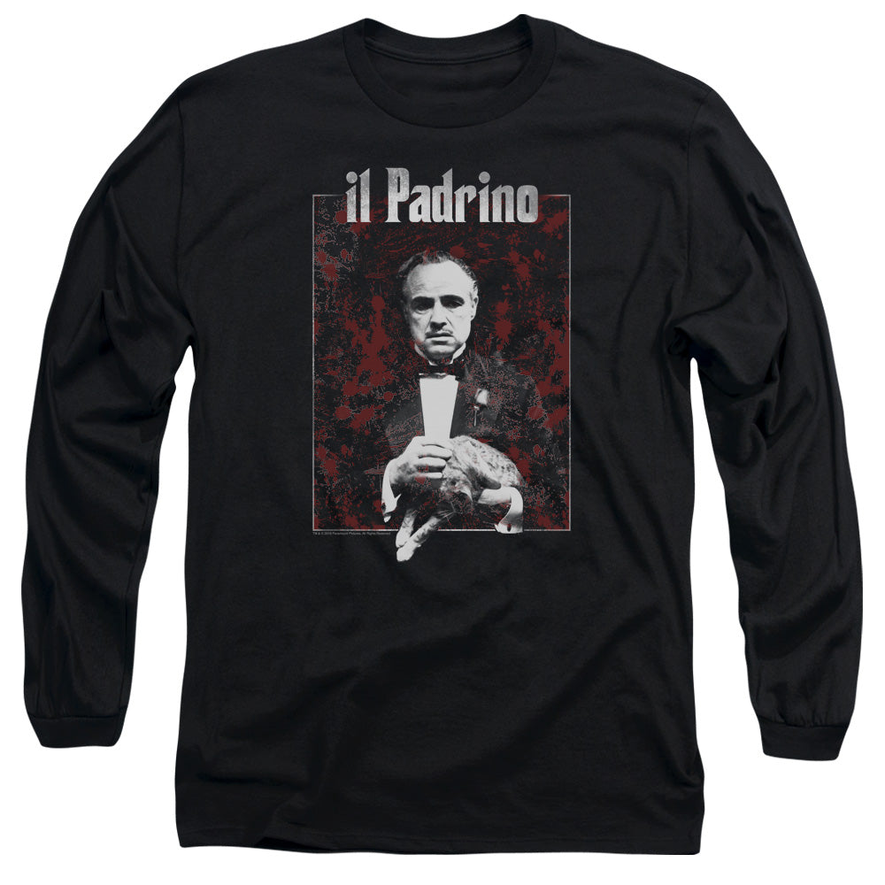 AN OFFCIALLY LICENSED GODFATHER SANGUE MEN'S LONG SLEEVE T-SHIRT BLACK