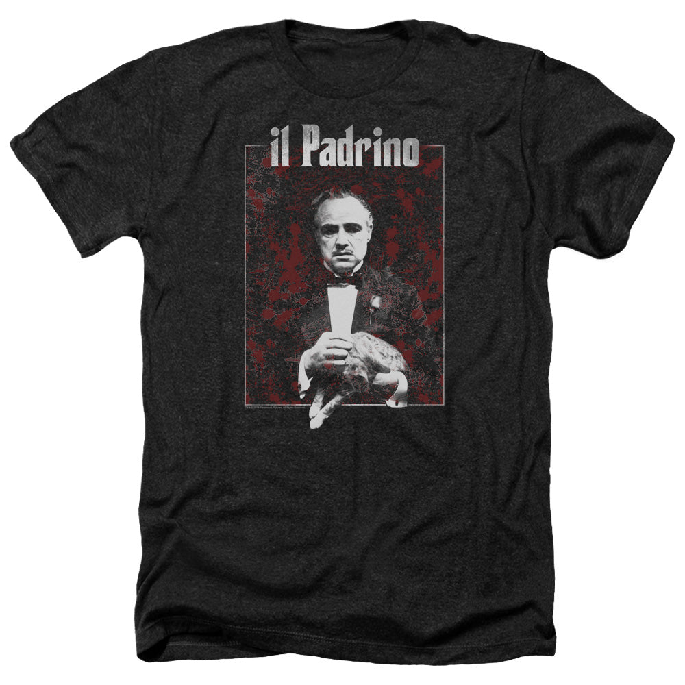 AN OFFCIALLY LICENSED GODFATHER SANGUE MEN'S HEATHER T-SHIRT CHARCOAL