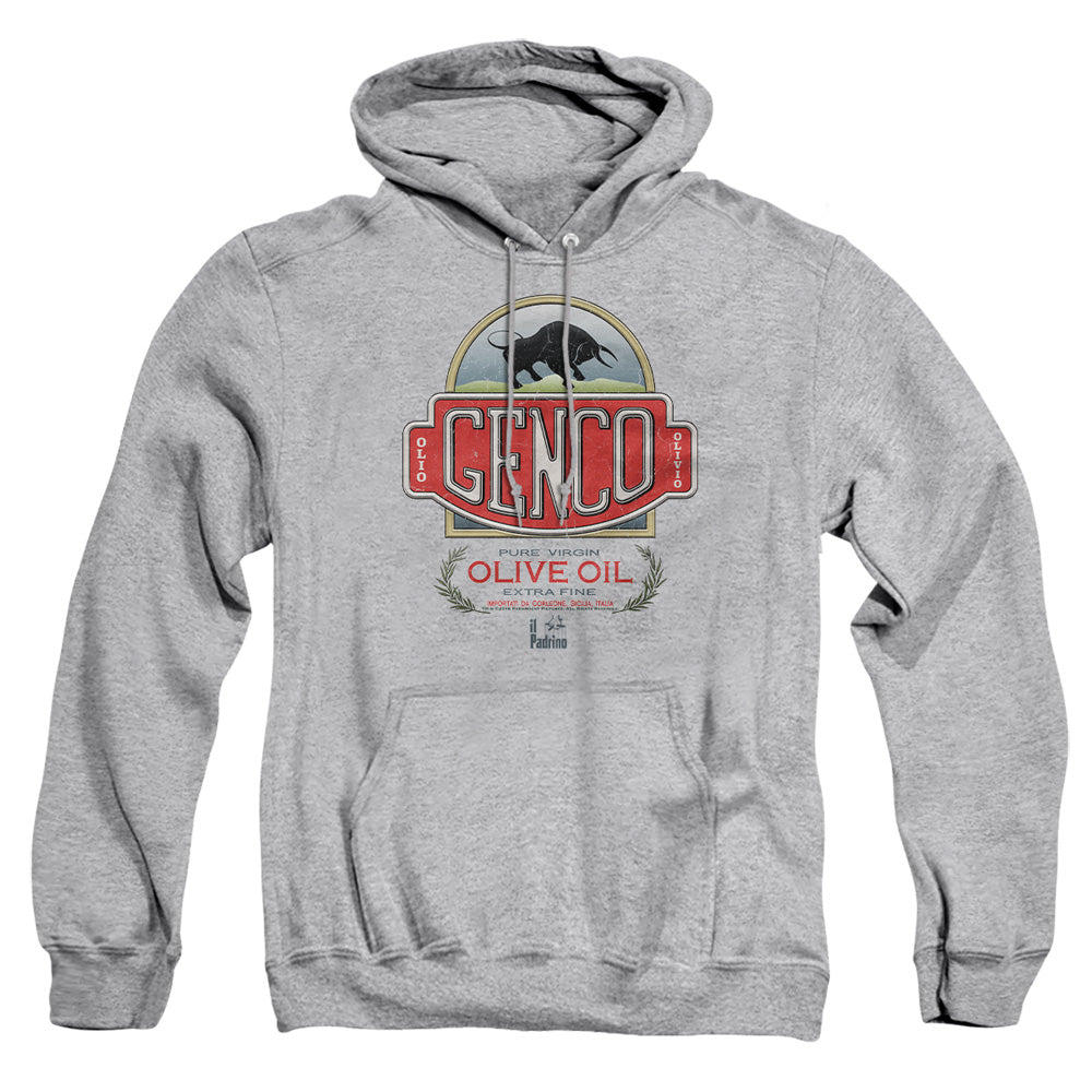 AN OFFCIALLY LICENSED GODFATHER GENCO OLIVE OIL ADULT UNISEX PULLOVER HOODIE ATHLETIC HEATHER