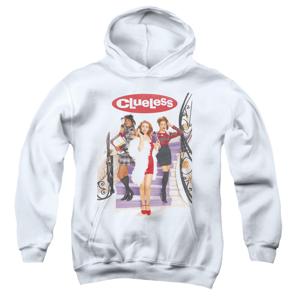 AN OFFCIALLY LICENSED CLUELESS CLUELESS POSTER YOUTH HOODIE WHITE
