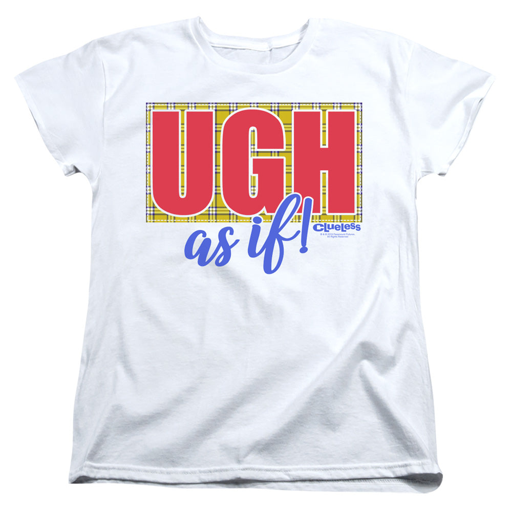 AN OFFCIALLY LICENSED CLUELESS UGH AS IF WOMEN'S REGULAR FIT T-SHIRT WHITE