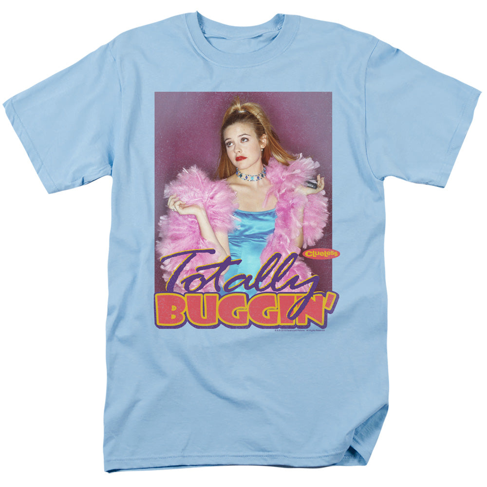 AN OFFCIALLY LICENSED CLUELESS TOTALLY BUGGIN MEN'S REGULAR FIT T-SHIRT LIGHT BLUE