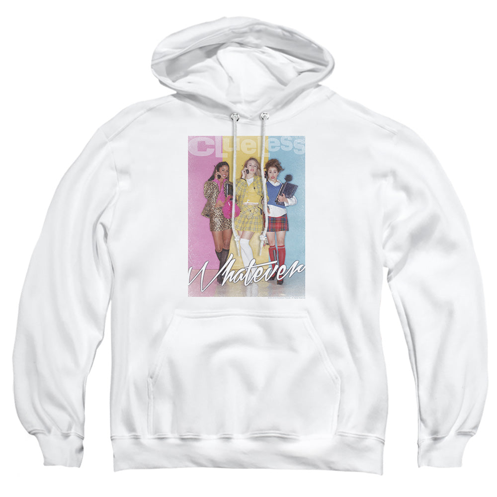 AN OFFCIALLY LICENSED CLUELESS WHATEVER ADULT UNISEX PULLOVER HOODIE WHITE