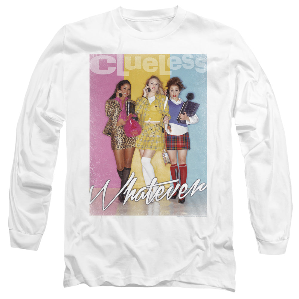 AN OFFCIALLY LICENSED CLUELESS WHATEVER MEN'S LONG SLEEVE T-SHIRT WHITE