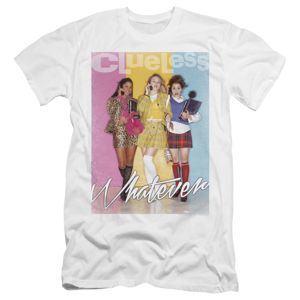 AN OFFCIALLY LICENSED CLUELESS WHATEVER MEN'S PREMIUM SLIM FIT T-SHIRT WHITE