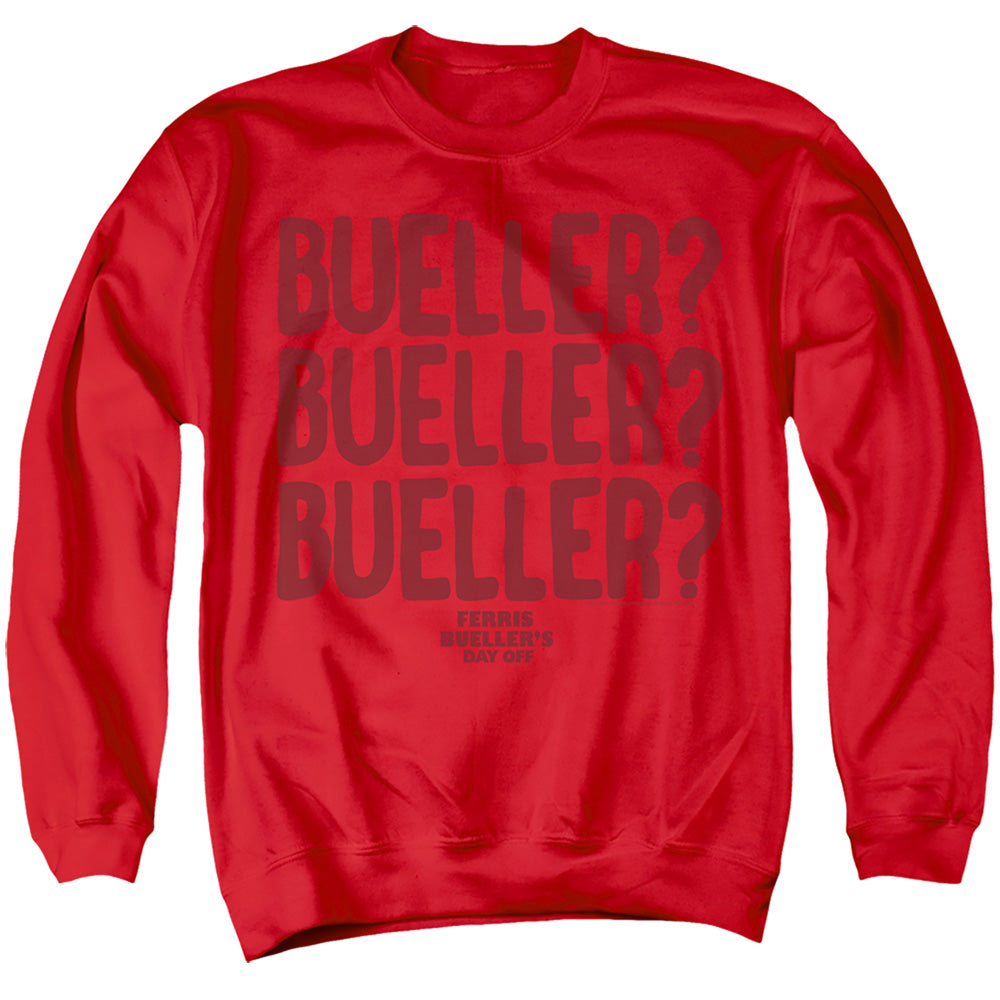 AN OFFCIALLY LICENSED FERRIS BUELLER THE BEN STEIN ADULT UNISEX CREWNECK SWEATSHIRT RED