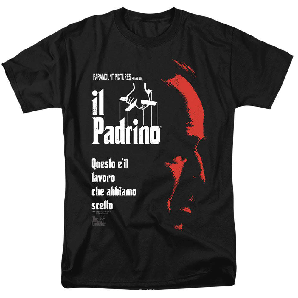 AN OFFCIALLY LICENSED GODFATHER ITALIAN PROFILE MEN'S REGULAR FIT T-SHIRT BLACK