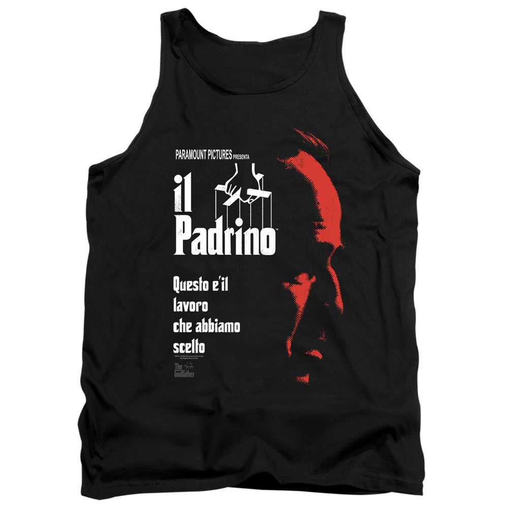AN OFFCIALLY LICENSED GODFATHER ITALIAN PROFILE ADULT UNISEX TANK TOP BLACK