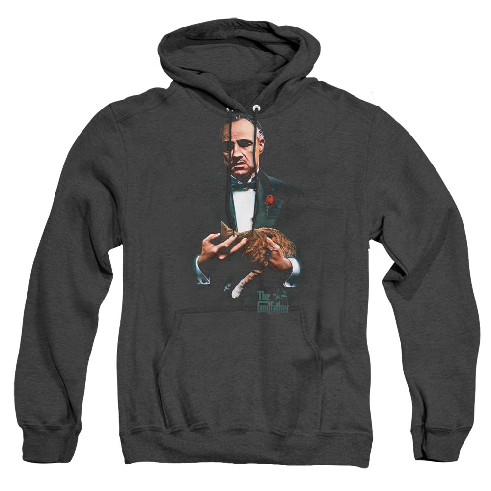 AN OFFCIALLY LICENSED GODFATHER PAINTED POSTER ADULT UNISEX HEATHER PULLOVER HOODIE BLACK