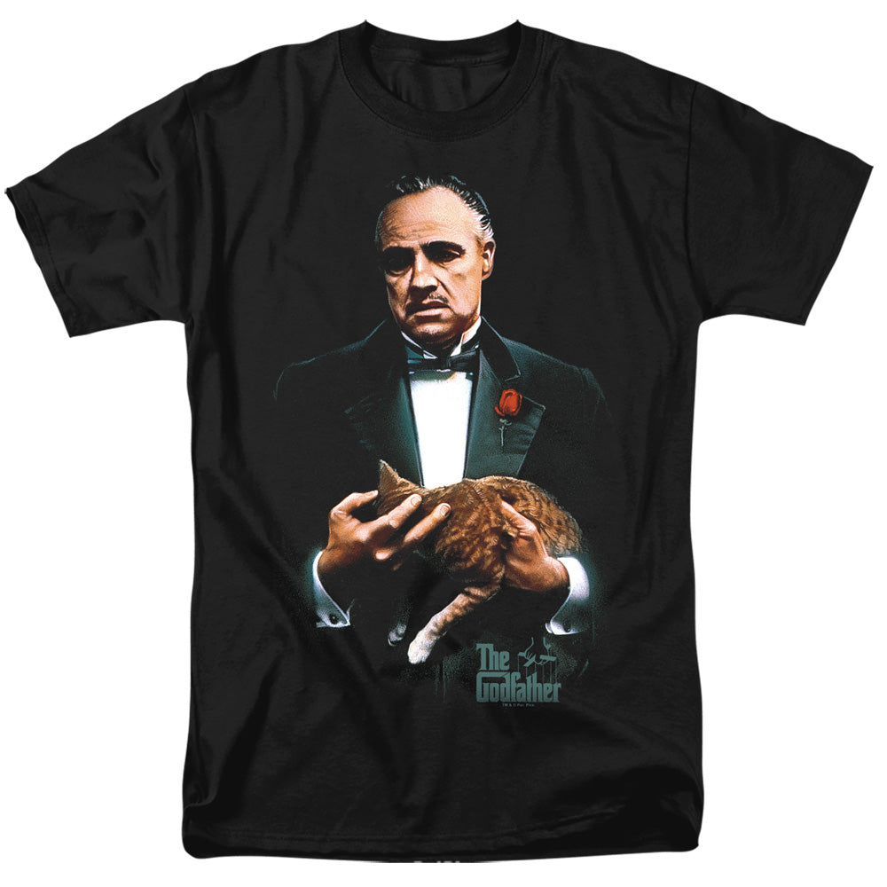 AN OFFCIALLY LICENSED GODFATHER PAINTED POSTER MEN'S REGULAR FIT T-SHIRT BLACK