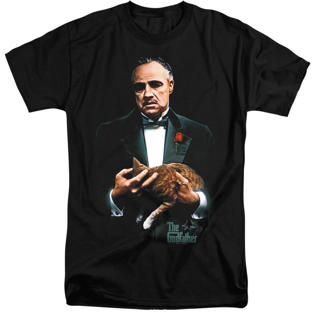AN OFFCIALLY LICENSED GODFATHER PAINTED POSTER MEN'S TALL FIT T-SHIRT BLACK