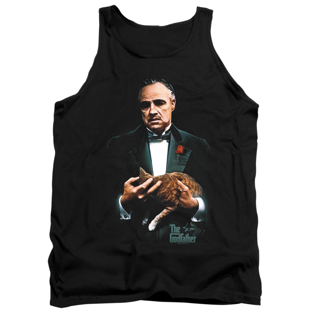 AN OFFCIALLY LICENSED GODFATHER PAINTED POSTER ADULT UNISEX TANK TOP BLACK