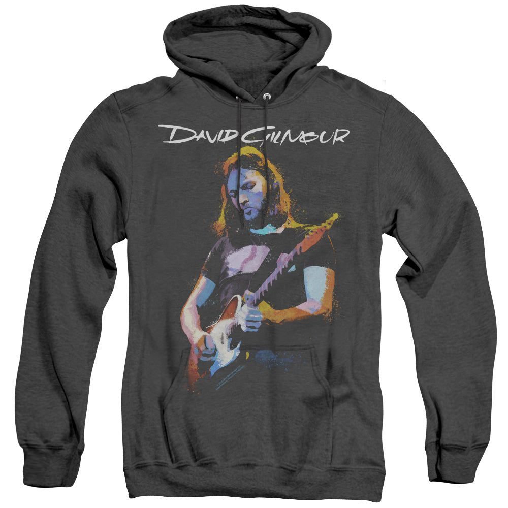 AN OFFCIALLY LICENSED DAVID GILMOUR GUITAR GILMOUR ADULT UNISEX HEATHER PULLOVER HOODIE BLACK