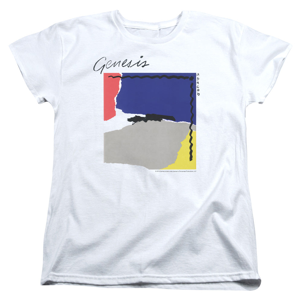 AN OFFCIALLY LICENSED GENESIS ABACAB WOMEN'S REGULAR FIT T-SHIRT WHITE