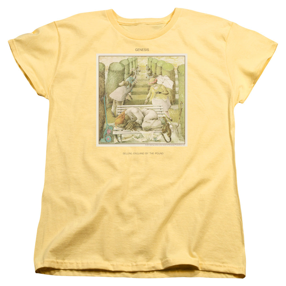 AN OFFCIALLY LICENSED GENESIS SELLING ENGLAND WOMEN'S REGULAR FIT T-SHIRT BANANA