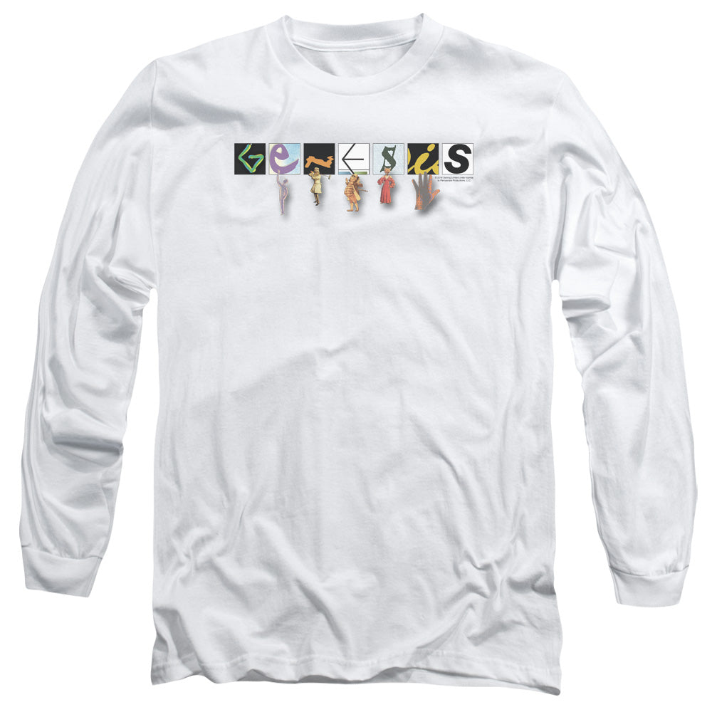 AN OFFCIALLY LICENSED GENESIS NEW LOGO MEN'S LONG SLEEVE T-SHIRT WHITE