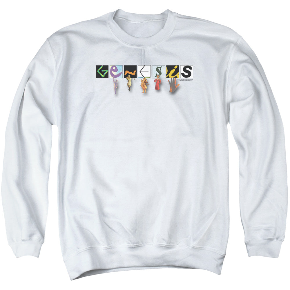 AN OFFCIALLY LICENSED GENESIS NEW LOGO ADULT UNISEX CREWNECK SWEATSHIRT WHITE