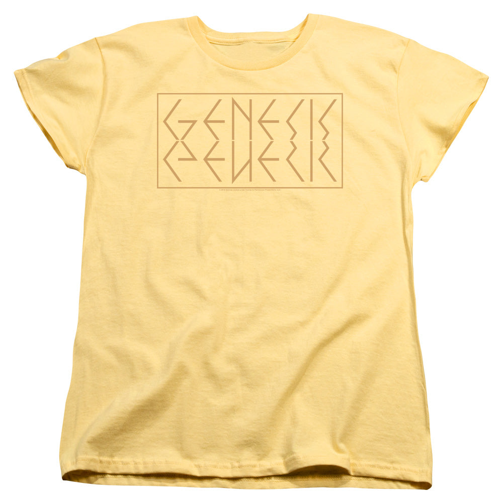 AN OFFCIALLY LICENSED GENESIS MIRROR LOGO WOMEN'S REGULAR FIT T-SHIRT BANANA