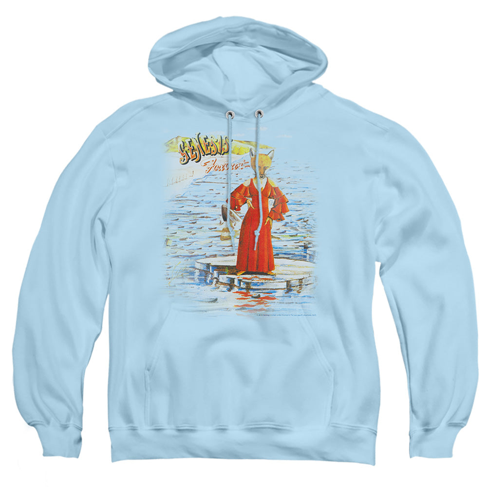 AN OFFCIALLY LICENSED GENESIS LARGE FOXTROT ADULT UNISEX PULLOVER HOODIE LIGHT BLUE