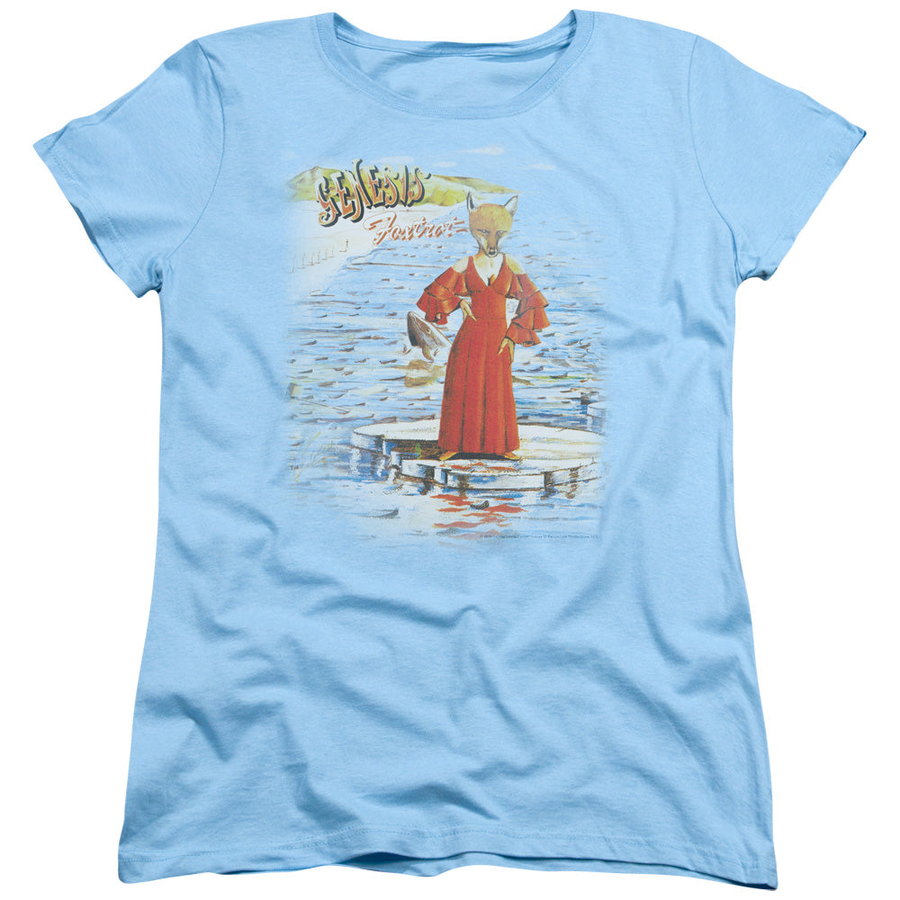 AN OFFCIALLY LICENSED GENESIS LARGE FOXTROT WOMEN'S REGULAR FIT T-SHIRT LIGHT BLUE