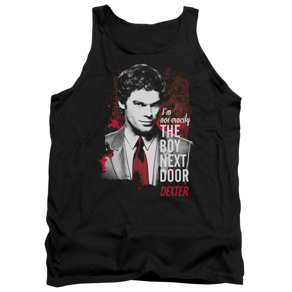 AN OFFCIALLY LICENSED DEXTER BOY NEXT DOOR ADULT UNISEX TANK TOP BLACK