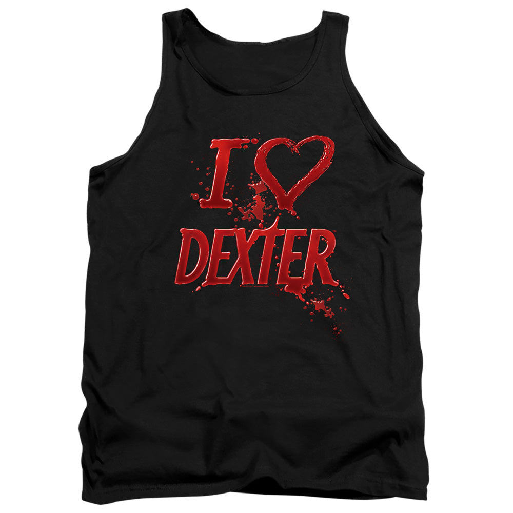 AN OFFCIALLY LICENSED DEXTER I HEART DEXTER ADULT UNISEX TANK TOP BLACK