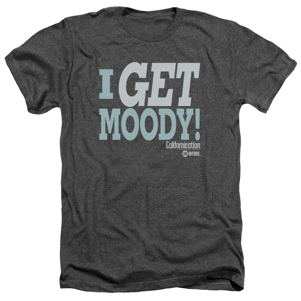 AN OFFCIALLY LICENSED CALIFORNICATION I GET MOODY MEN'S HEATHER T-SHIRT CHARCOAL