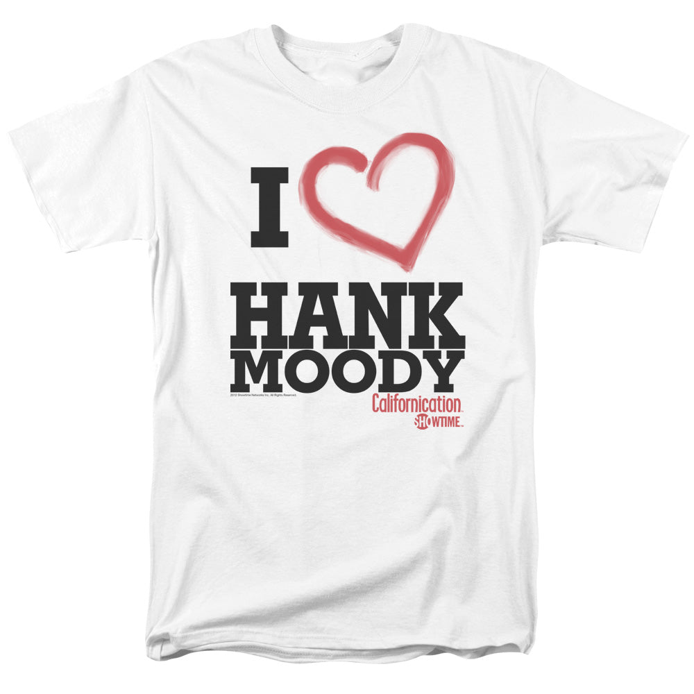 AN OFFCIALLY LICENSED CALIFORNICATION I HEART HANK MOODY MEN'S REGULAR FIT T-SHIRT WHITE