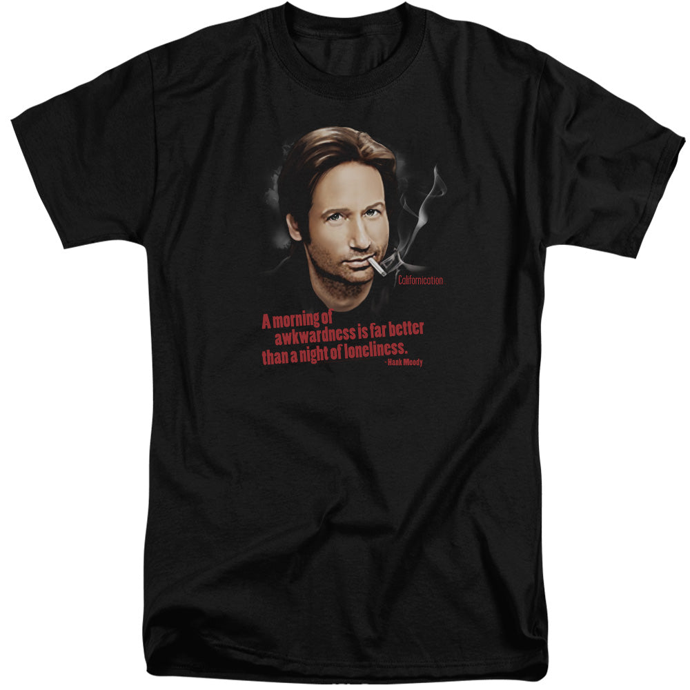 AN OFFCIALLY LICENSED CALIFORNICATION MORNING NIGHT MEN'S TALL FIT T-SHIRT BLACK