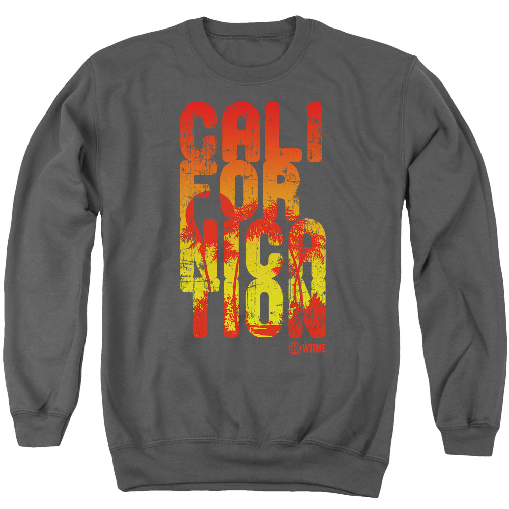 AN OFFCIALLY LICENSED CALIFORNICATION CALI TYPE ADULT UNISEX CREWNECK SWEATSHIRT CHARCOAL