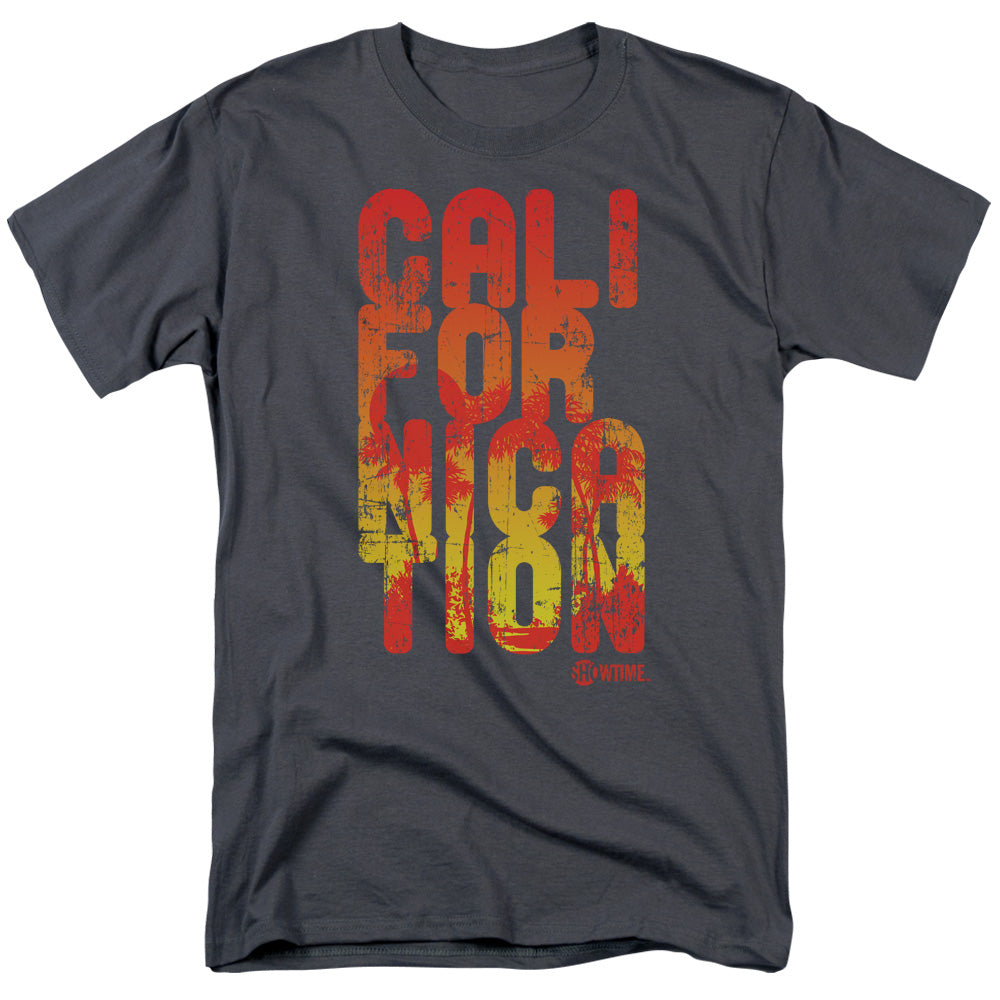 AN OFFCIALLY LICENSED CALIFORNICATION CALI TYPE MEN'S REGULAR FIT T-SHIRT CHARCOAL