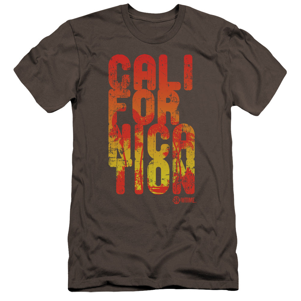 AN OFFCIALLY LICENSED CALIFORNICATION CALI TYPE MEN'S PREMIUM SLIM FIT T-SHIRT CHARCOAL
