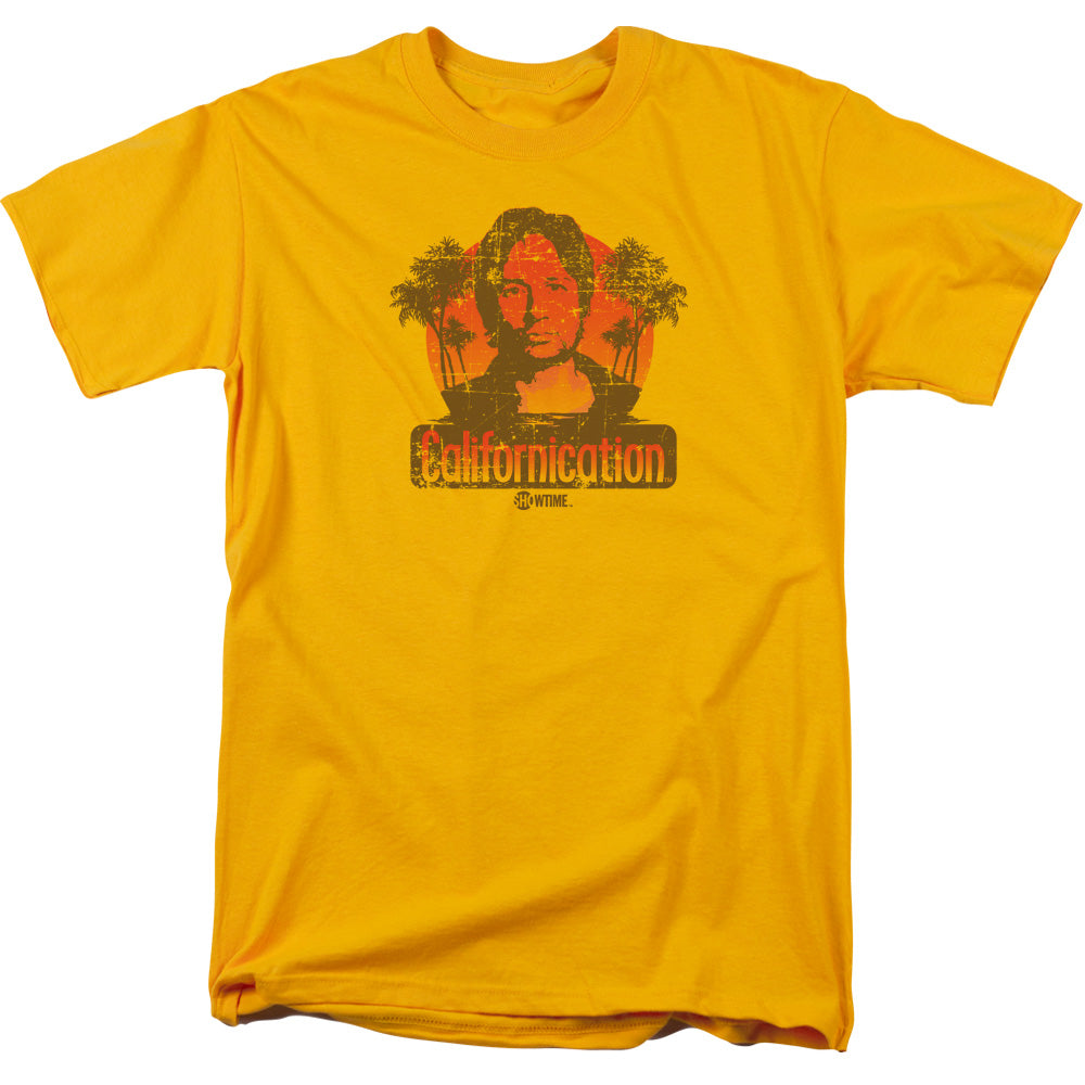 AN OFFCIALLY LICENSED CALIFORNICATION HANK RETRO MEN'S REGULAR FIT T-SHIRT GOLD