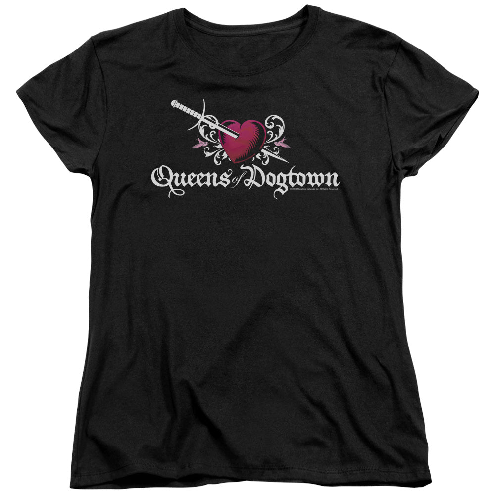 AN OFFCIALLY LICENSED CALIFORNICATION QUEENS OF DOGTOWN WOMEN'S REGULAR FIT T-SHIRT BLACK