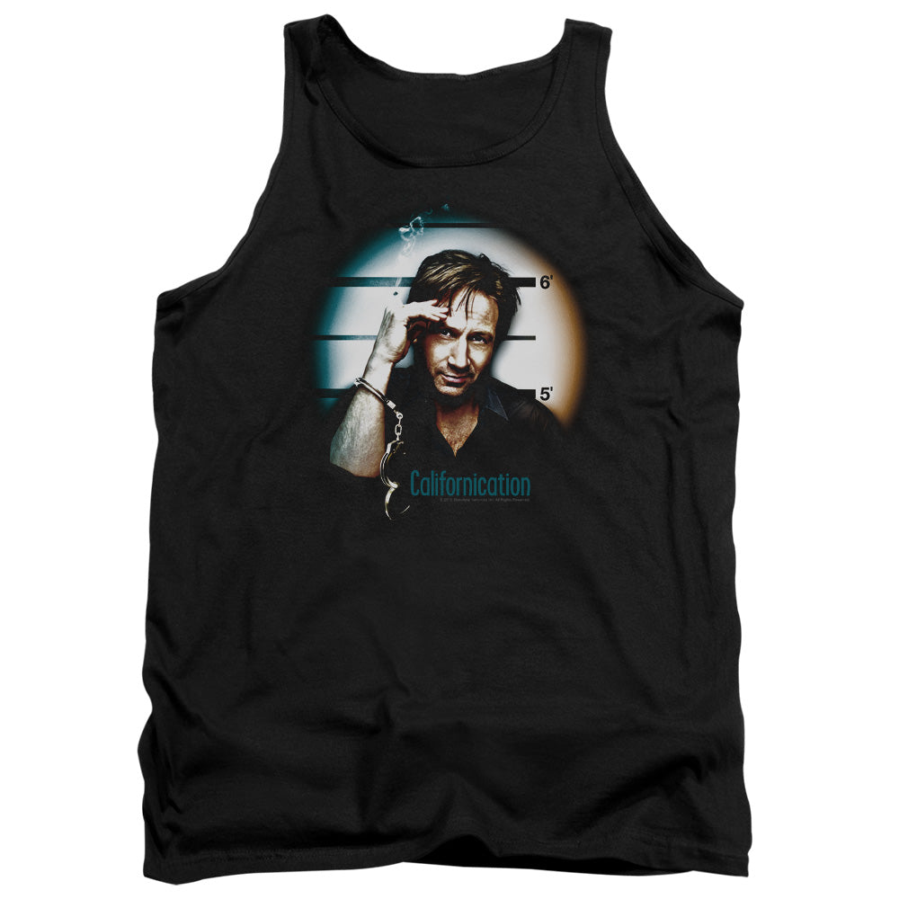 AN OFFCIALLY LICENSED CALIFORNICATION IN HANDCUFFS ADULT UNISEX TANK TOP BLACK