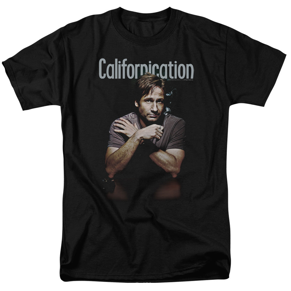 AN OFFCIALLY LICENSED CALIFORNICATION SMOKING MEN'S REGULAR FIT T-SHIRT BLACK